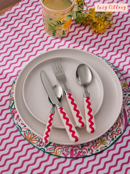 Lucy Tiffney 16 Piece Pink Cutlery Set (E19105) | £25