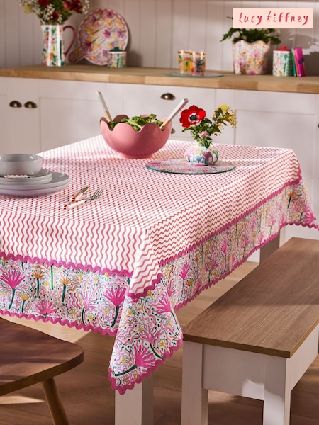 Lucy Tiffney Pink/Yellow Table Cloth (E19107) | £42 - £48