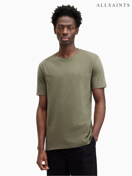 AllSaints Green Brace Shortsleeve Crew Neck T-Shirt (E19203) | £35