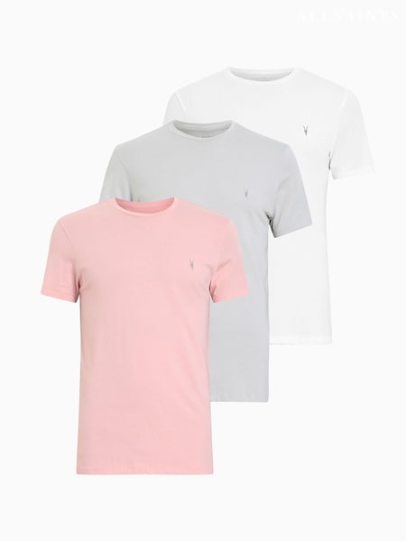 AllSaints Grey Tonic Short Sleeve Crew T-Shirt 3 Pack (E19255) | £89