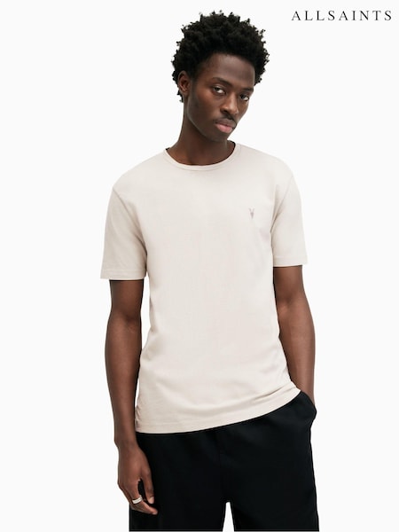 AllSaints Grey Ossage Short Sleeve Crew T-Shirt (E19264) | £35