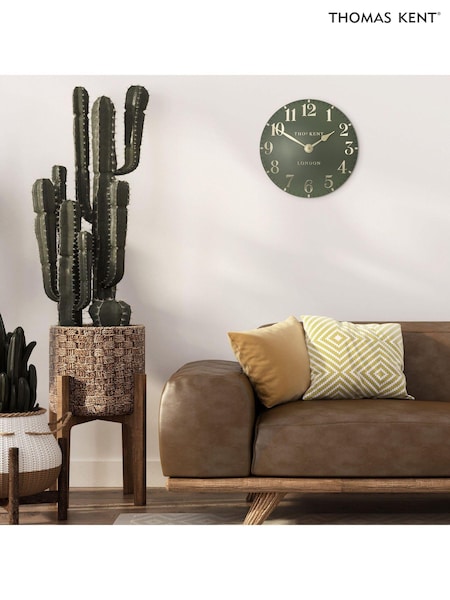 Thomas Kent Clocks Green 12" Arabic Wall Clock (E19365) | £52