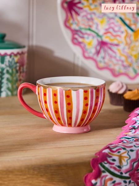 Lucy Tiffney x Next Pink/Orange Footed Mug (E19483) | £12