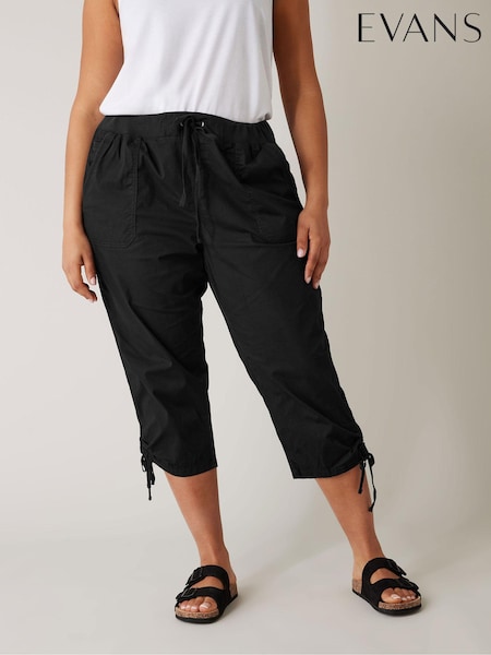 Evans Elasticated Waist Cropped Trousers (E19596) | £36