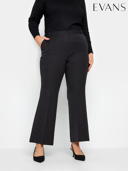 Evans Wide Leg Formal Black Trousers (E19597) | £36