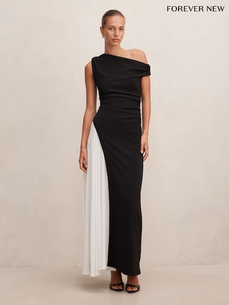 Black - Forever New Camille Off Shoulder Contrast Maxi Dress