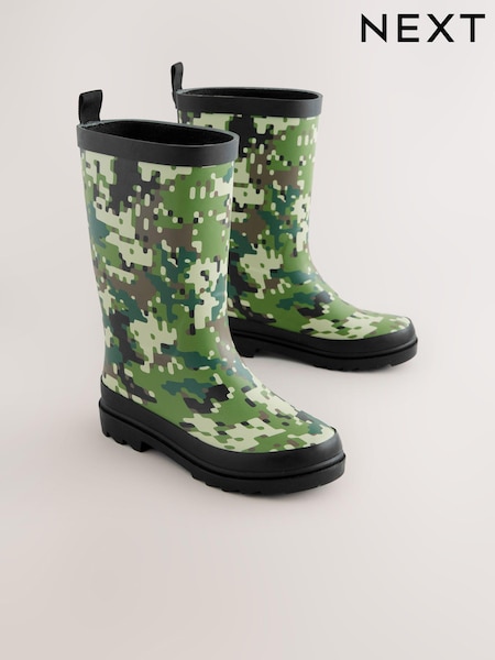 Green Camo Rubber Wellies (E19716) | £17 - £20