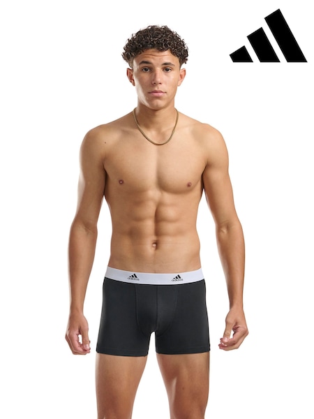 adidas Black/White Active Flex Cotton 3 Pack Boxers 5inch (E19825) | £30
