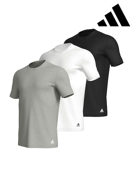 adidas Multi Crew Neck 100% Cotton T-Shirts 3 Pack (E19830) | £44