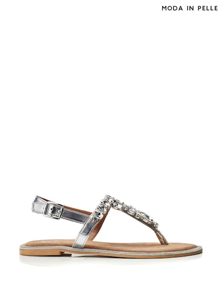 Moda in Pelle Tone Otalia Toe Post Jewel Trim Sandals (E21265) | £59