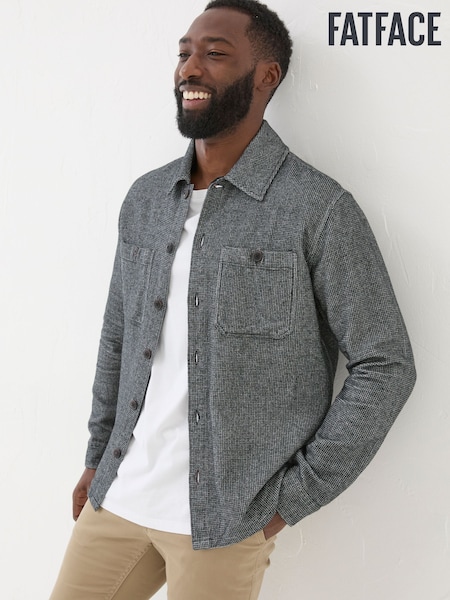 FatFace Dark Grey Long Sleeve Blyth Plain Shirt (E21763) | £59