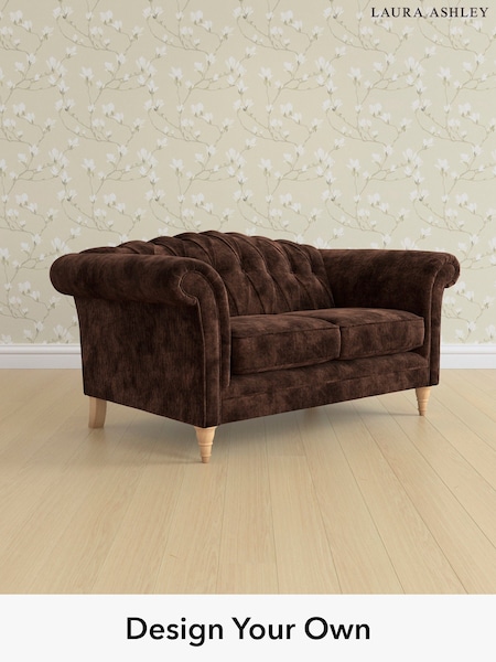 Kingsley Velvet/Chestnut Brown Gloucester Button Back By Laura Ashley (E21934) | £1,300
