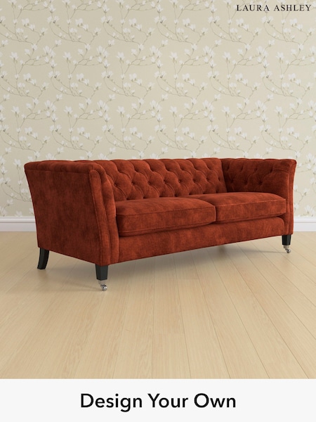 Kingsley Velvet/Terracotta Orange Chatsworth Button Back By Laura Ashley (E21959) | £1,600