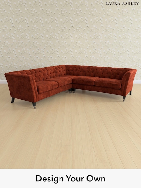 Kingsley Velvet/Terracotta Orange Chatsworth Button Back By Laura Ashley (E21959) | £3,050