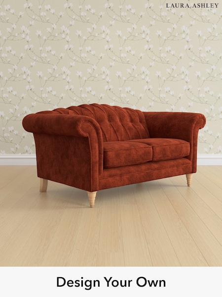 Kingsley Velvet/Terracotta Orange Gloucester Button Back By Laura Ashley (E21961) | £1,300