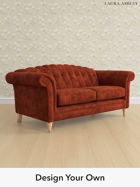 Kingsley Velvet/Terracotta Orange Gloucester Button Back By Laura Ashley (E21961) | £1,500