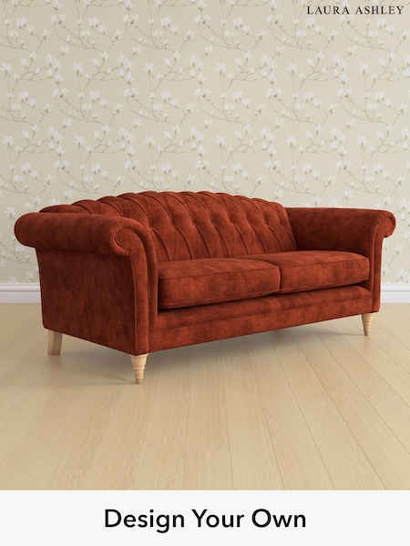 Kingsley Velvet/Terracotta Orange Gloucester Button Back By Laura Ashley (E21961) | £1,600