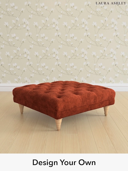 Kingsley Velvet/Terracotta Orange Gloucester Button Back By Laura Ashley (E21961) | £650