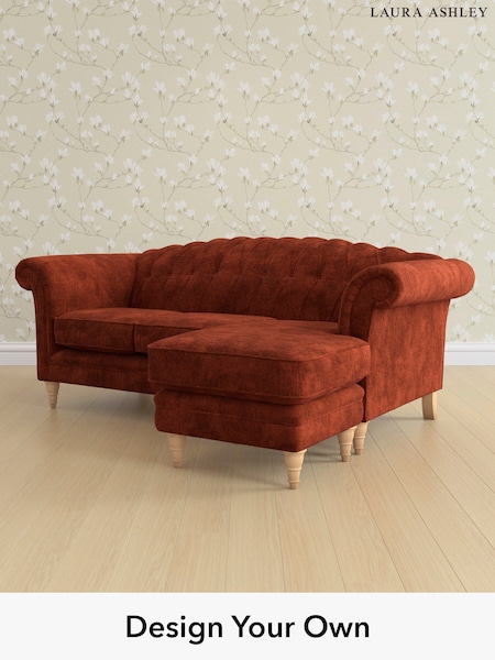 Kingsley Velvet/Terracotta Orange Gloucester Button Back By Laura Ashley (E21961) | £2,000