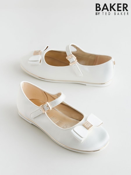 Baker by Ted Baker Girls Occasion Bow Mary Jane Shoes (E22163) | £38 - £40