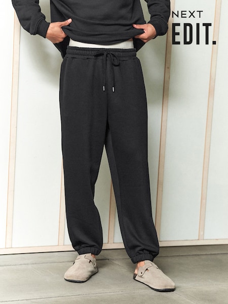 Black Cuffed EDIT Joggers (E22659) | £28