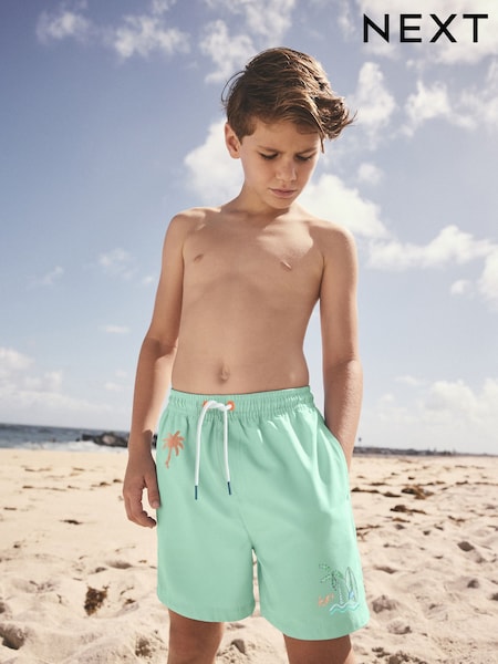 Sage Green Printed Swim Shorts (3-16yrs) (E22825) | £8 - £14