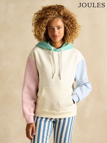 Joules Milbourne Colour Block Marl Cotton Rich Hoodie (E22855) | £60