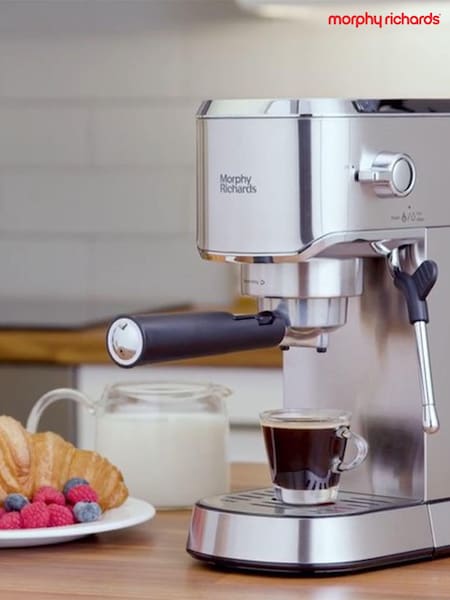 Morphy Richards Stainless Steel Traditional Compact Pump Espresso Machine (E22982) | £170