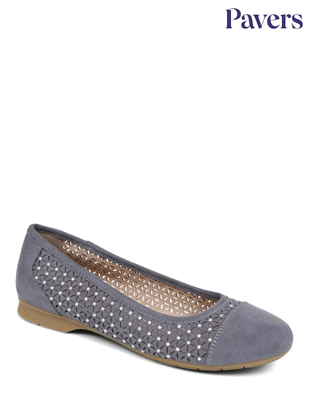 Pavers Blue Pavers Embellished Pumps (E23081) | £35