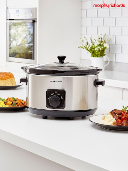 Morphy Richards Brushed Stainless Steel 6.5L Slow Cooker (E23257) | £50