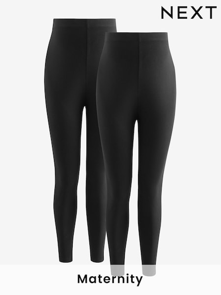 Black Maternity Leggings 2 Pack (E23660) | £28