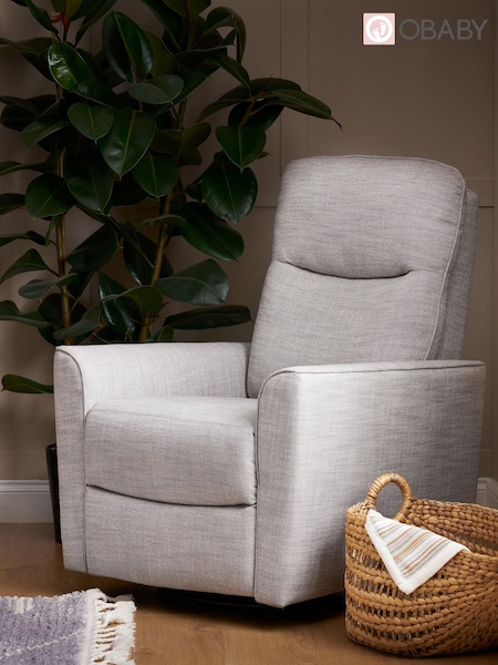 Obaby Grey Madison Swivel Glider Recliner Nursing Chair (E23948) | £480