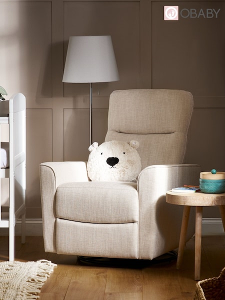 Obaby Oatmeal Savannah Swivel Glider Recliner Nursing Chair (E23954) | £480