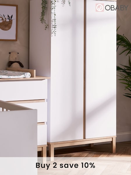 Obaby White Astrid Double Wardrobe (E24041) | £400