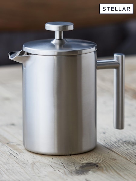 Stellar Brushed Silver 2.5 Cup Double-Wall Insulated Cafetiere 300ml (E24077) | £55