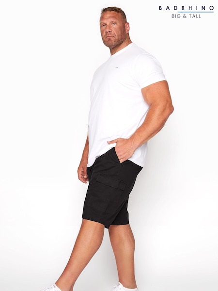 BadRhino Big & Tall Black Stretch Cargo Shorts (E24914) | £34