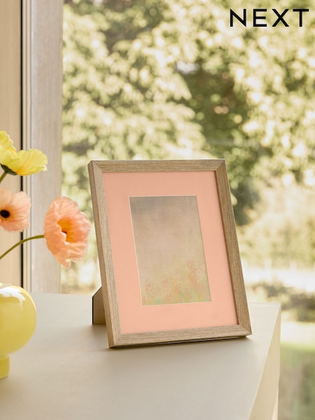 Pink Peach Colour Mount and Oak Effect Photo Frame (E24988) | £8 - £12