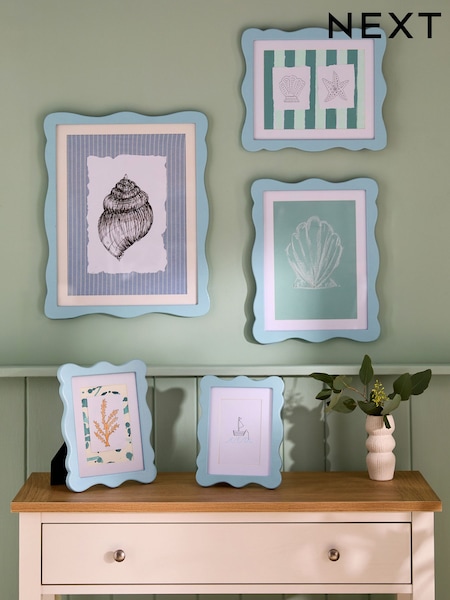 Blue Wavy Wooden Photo Frame (E24992) | £8 - £24