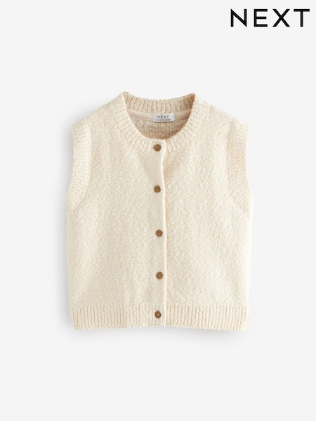 Ecru Knitted Button Down Tank (3-16yrs) (E25057) | £16 - £21