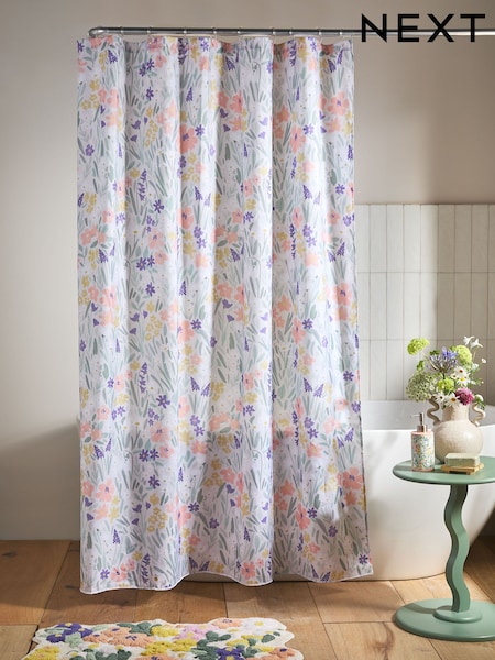 Multi Floral Shower Curtain (E25062) | £14