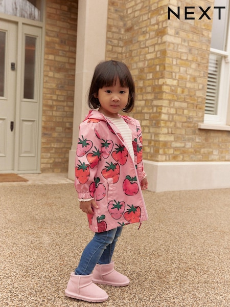 Pink Strawberry/Apple Shower Resistant Cagoule Jacket (3mths-7yrs) (E25119) | £16 - £19