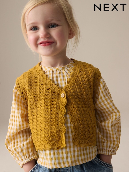 Ochre Yellow 100% Cotton Blouse and Tank Set (3mths-7yrs) (E25162) | £20 - £24