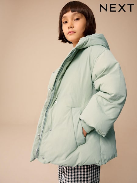 Sage Green Shower Resistant Padded Coat (3-16yrs) (E25189) | £17 - £22