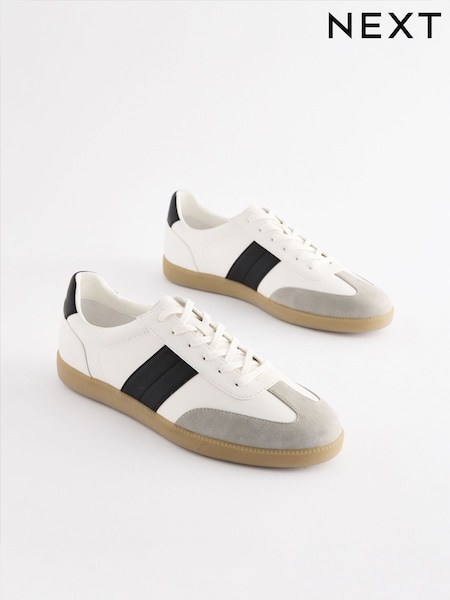 White T-Bar Low Trainers (E25300) | £38