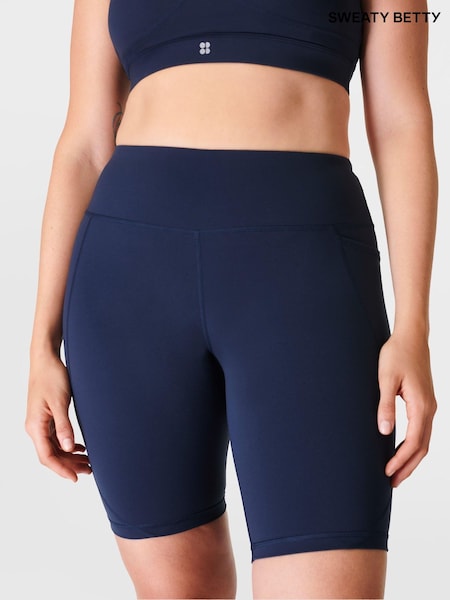 Sweaty Betty Blue Power 9" Biker Shorts (E25339) | £60
