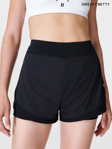 Sweaty Betty Black Tempo Run Shorts (E25346) | £65