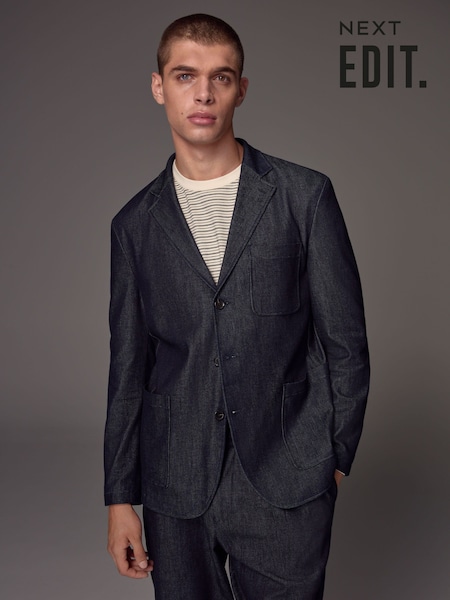 Blue EDIT Denim Relaxed Suit Jacket (E25521) | £79