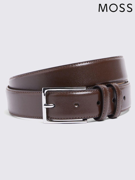 MOSS Brown Classic Leather Belt (E25721) | £30
