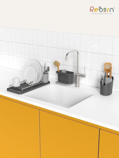 ReBorn Dark Grey Compact Rack Tidy Cutlery Drainer Bundle (E25992) | £90
