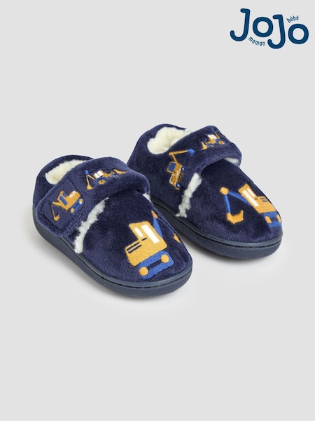 JoJo Maman Bébé Blue Digger Slipper Shoes (E26010) | £16.50